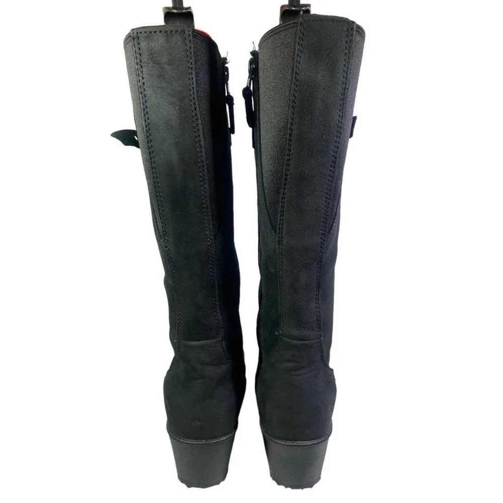 Eddie Bauer Lodge Wedge Waterproof Insulated Boot Women size 8.5 Black Leather - Picture 4 of 11